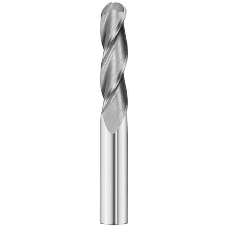 Fullerton Tool 3-Flute - 30 Degree Helix - 3300 GP End Mills, RH Spiral, Ball, Extra-Long, 1/2 32599